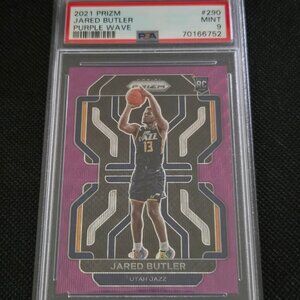 Jared Butler 2021 Panini Prizm ' Purple Wave ' Rc Graded 9 Mint PSA #290 Prizm